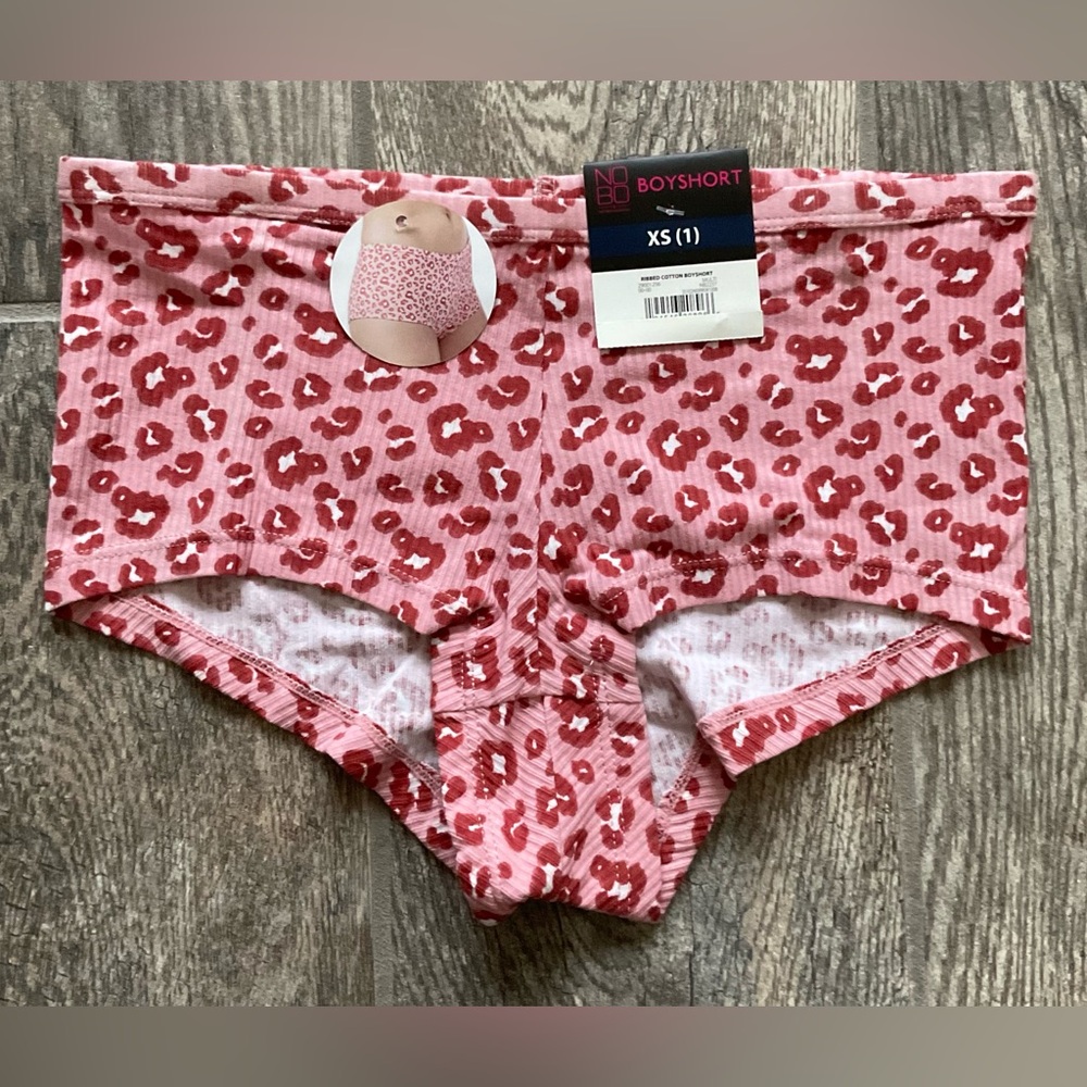 New Nobo, No Boundaries ribbed cotton boyshort panties size XS animal print